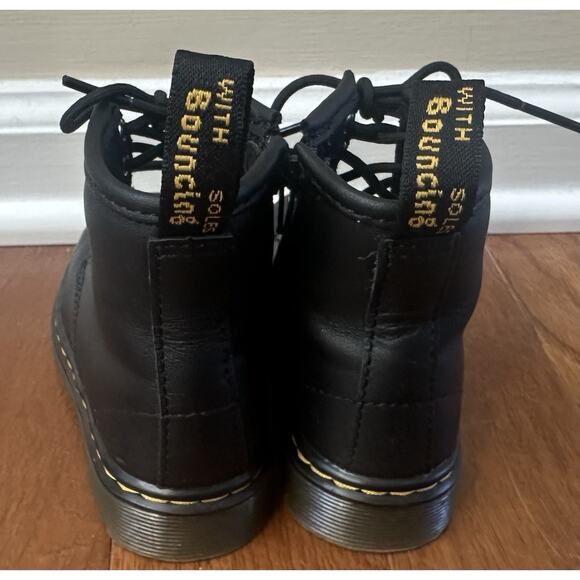 Dr Martens Kids Toddler Size 8 Black Leather Combat Boots Zip Doc Junior 1460 - Picture 4 of 9